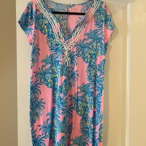 Lilly Pulitzer Pink and Blue Tropical Dress